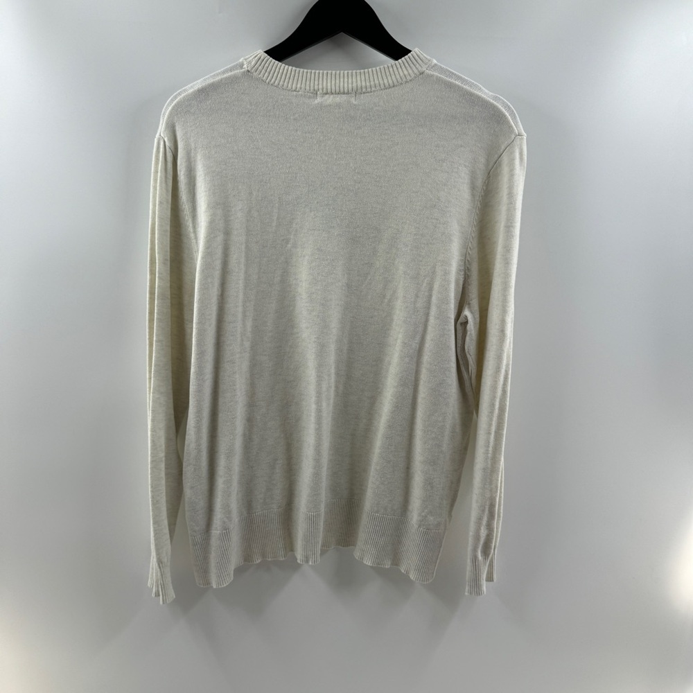 H&M Basics Cream Knit Sweater Women’s Size Large - Picture 6 of 6